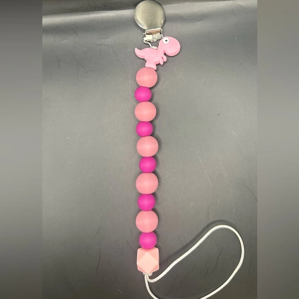 Dinosaur silicone Pacifier Clips - qty 1